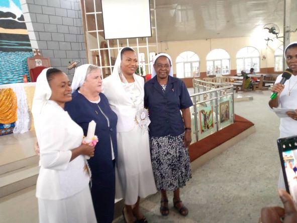 L R Sr. Francisca Obosherinor Sr. Micheline ODonnell Sr. Blessing Ekanem and Sr. Clare Mumba at Perpetual Profession of Vows 002
