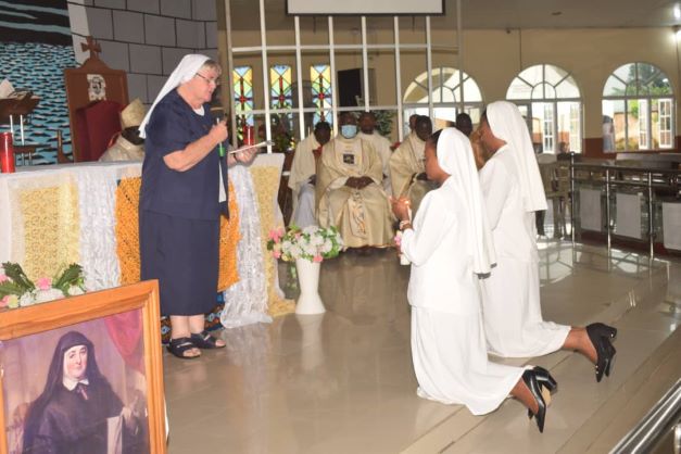 Sr. Francisca Obosherinor and Sr. Blessing Ekanem during the Perpetual Profession of Vows 002